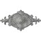 Ekena Millwork Quentin Ceiling Medallion, Hand-Painted Ultra Pure White Crackle, 23 1/2"W x 12 1/4"H x 1 1/2"P CM23RO1UWC - alternate 1